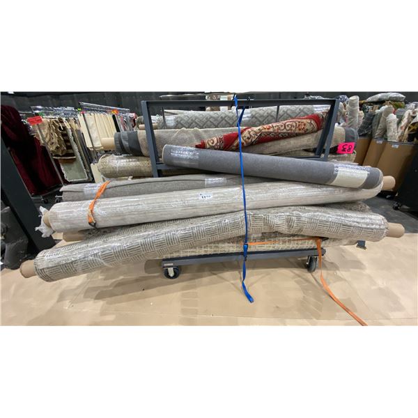 LARGE GROUP OF ASSORTED AREA RUGS *RACK NOT INCLUDED*