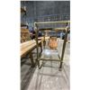 Image 4 : WOODEN BENCH WITH GOLD FRAMED GLASS SERVING CART & WICKER DECOR
