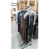 Image 1 : RACK OF ASSORTED PRODUCTION COSTUME ITEMS- TIES, BELTS, SUSPENDERS, POCKET SQUARES