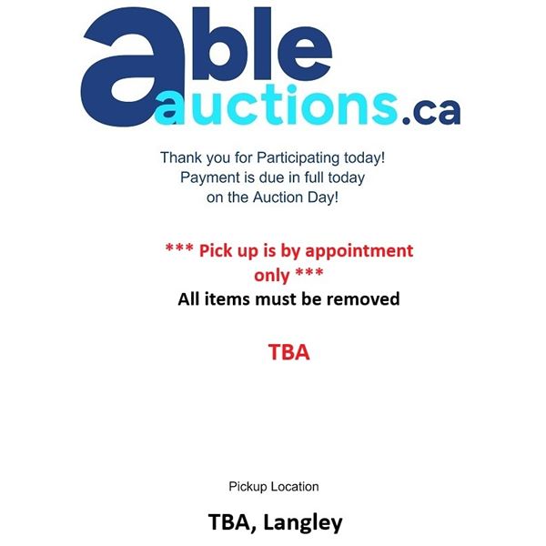 Items must be removed by, TBA