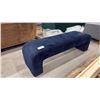Image 1 : NAVY BLUE VELVET LOOK MODERN BENCH