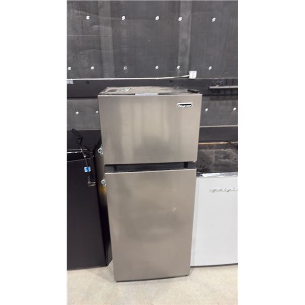 MAGIC CHEF STAINLESS STEEL TOP FREEZER MINI FRIDGE