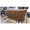 Image 1 : WOODEN 3 DOOR MEDIA STAND ON BLACK METAL FRAME