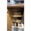 Image 3 : WOODEN 3 DOOR MEDIA STAND ON BLACK METAL FRAME