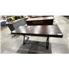 Image 2 : DARK WOOD TOP BLACK METAL FRAME DESK WITH 2 SMALL DRAWERS