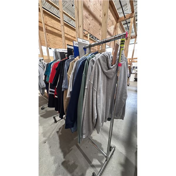RACK OF ASSORTED PRODUCTION COSTUME ITEMS