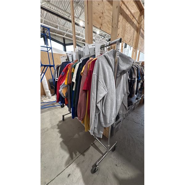 RACK OF ASSORTED PRODUCTION COSTUME ITEMS