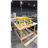 Image 1 : WOOD SHOP TABLE WITH CONTENTS- SMALL STOOL, 2 FOLDING CHAIRS,SIDE TABLE, PAINTING & FLOATING