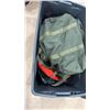 Image 2 : BIN OF ASSORTED DUFFLE BAGS, 3 GARBAGE CANS & BOX OF CORRIDOR MOUNTS