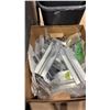 Image 3 : BIN OF ASSORTED DUFFLE BAGS, 3 GARBAGE CANS & BOX OF CORRIDOR MOUNTS