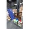 Image 1 : GROUP OF ASSORTED ITEMS- BED FRAME, GYM MAT, PORTABLE FILE CADDY & MORE