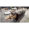 Image 1 : CONTENTS OF CART- 2 LARGE RUGS, LARGE BAMBOO STICKS & CURTAIN RODS