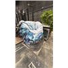 Image 1 : LARGE INDUSTRIAL CAGED VENTILATOR FAN, ASSORTED PANELS & PALLET OF TIRES