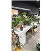 Image 2 : SMALL WHITE IKEA DESK WITH ASSORTED ARTIFICIAL PLANTS/FLOWERS *CONTENTS UNDER DESK NOT INCLUDED*