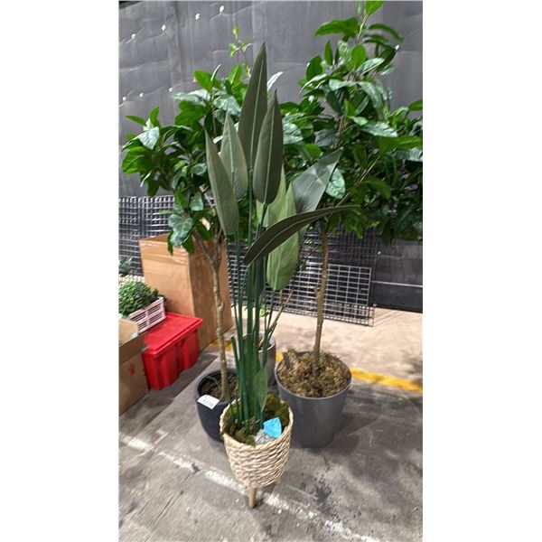 GROUP OF 4 ARTIFICIAL TREES/PLANTS