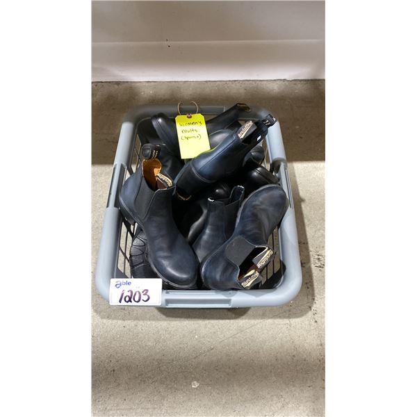 BASKET OF ASSORTED BLACK WOMENS BLUNDSTONES