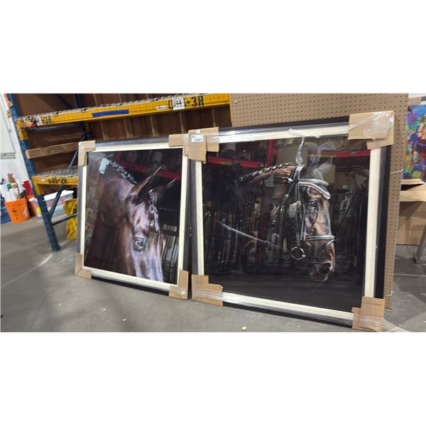 2 LARGE FRAMED HORSE PRINTS