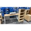 Image 1 : DESK, PINE BOOKSHELF AND ORGANIZER