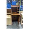Image 2 : BOOKSHELF, DESK AND SMALL MOBILE STORAGE CONTAINER