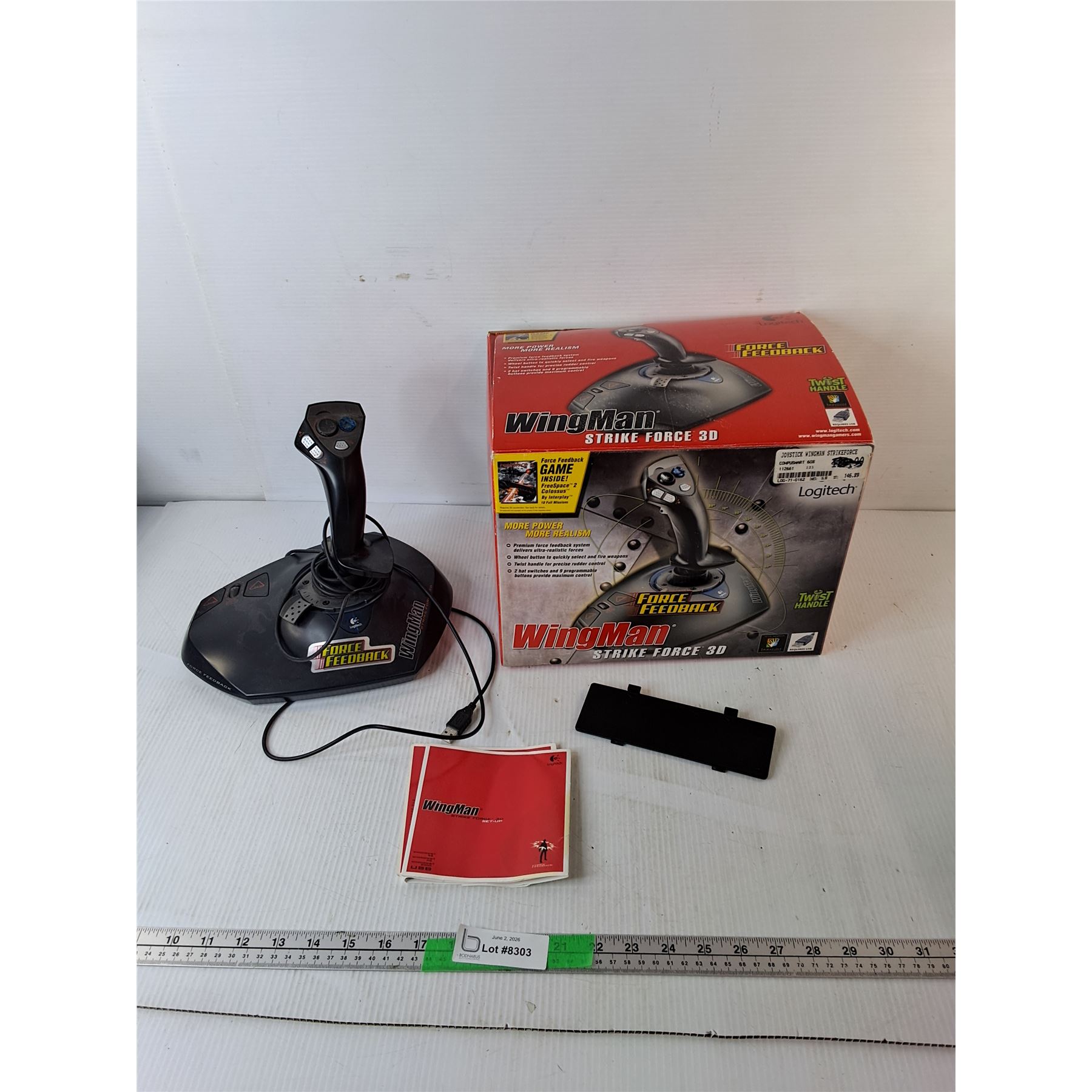 Logitech Wingman Strikeforce Joystick- Untested - Bodnarus Auctioneering