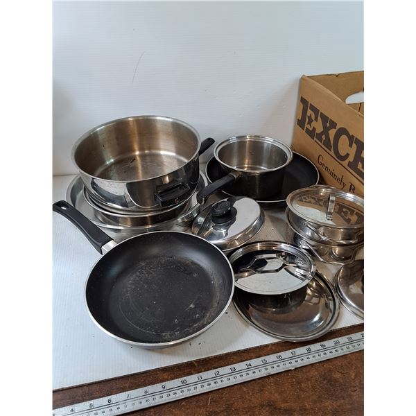 Assorted Metal Pots, Pans, Lids