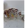 Image 2 : Assorted Glass Cups, Ceramic Cups, Metal Lid, Plastic Serving Tray