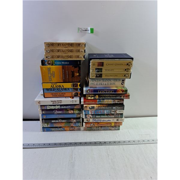 Collection of VHS, Good Assortment, Kids and Historical