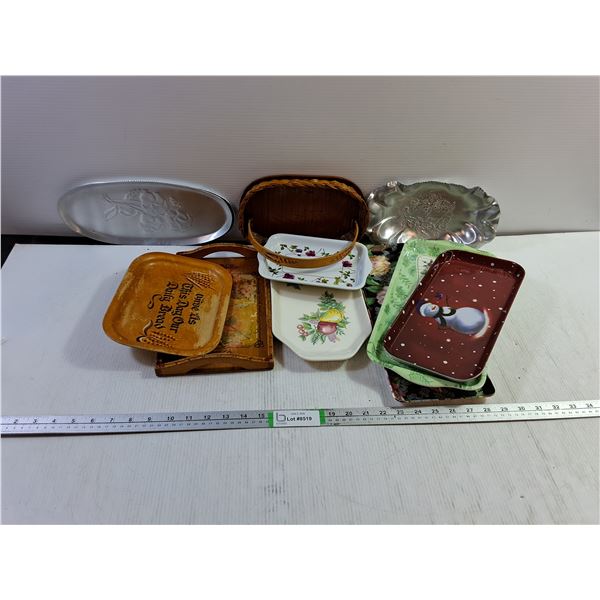 Assortment of Trays and Small Platters