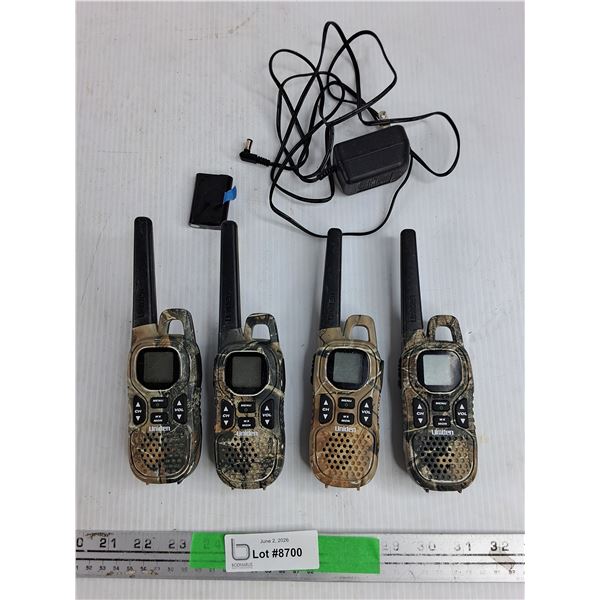 (4) Uniden Walkie Talkies w/Accessories - As Is