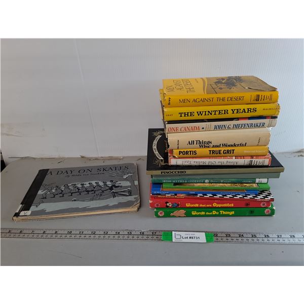 Hardcover Books- True Grit, One Canada, Men Against the Desert, Misc. Can't Ship