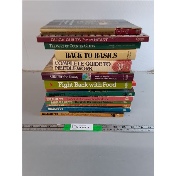 Hardcover Books- World Conservation Yearbooks, Needlework, Crafts, Misc. Can't Ship