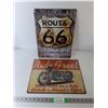 Image 1 : Ride Free & Route 66 Metal Signs 15.75" x 11.75"