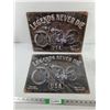 Image 1 : (2) Legends Never Die Metal Signs 15.75" x 11.75"