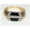 Image 1 : Onyx & Diamonds Cluster Men's Ring