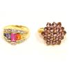 Image 1 : Vermeil 14kt AAA Amethyst Ring & Multicolor Stones
