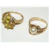 Image 2 : 7.00mm White Pearl Ring & Lemon Peridot Ring