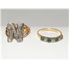 Image 1 : Diamonds "N" Design Ring & Emerald Ladies Ring