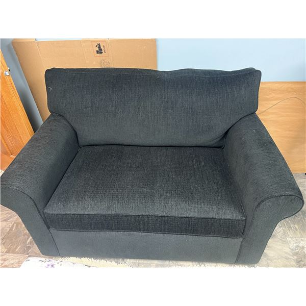Black Pull Out Sofa, 53" x 37.5" x 35"