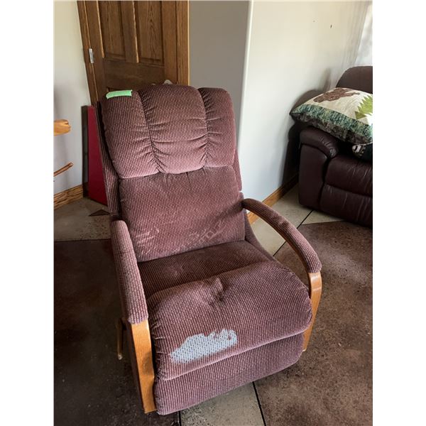 Brown Corduroy Recliner Armchair