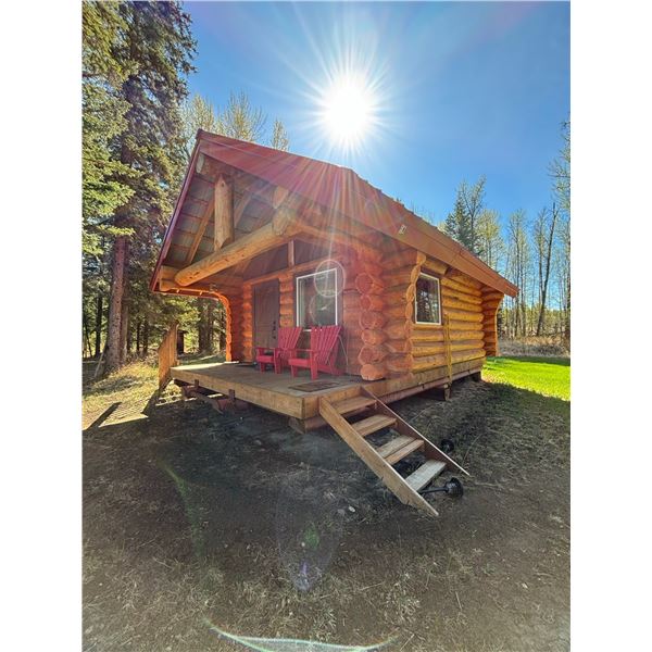 Handcrafted Log Cabin built on skids ready for its new home 26'X16' Open Floor Plan