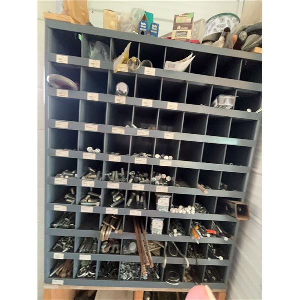 Large Metal Parts Organizer With Contents