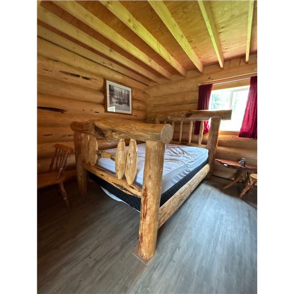 Solid Log Queen Size Bed Frame