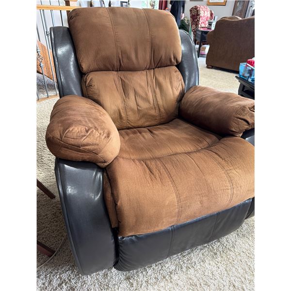 Brown and Black Manual Recliner Armchair