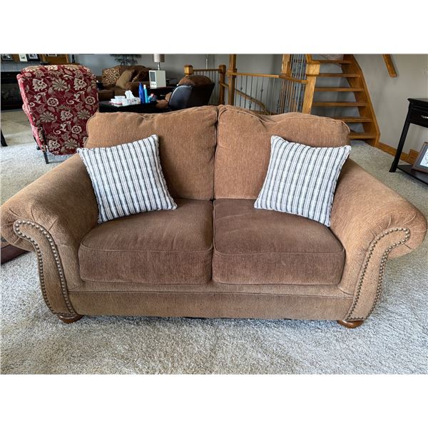 Ashley Furniture Loveseat with Nailhead Trim