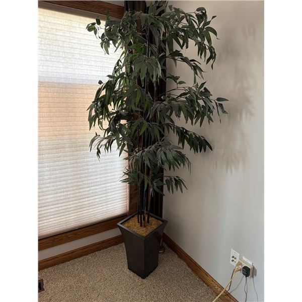Tall Artificial Silk Plant with Black Planter