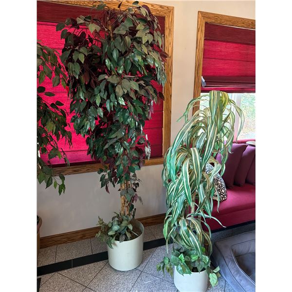 Artificial Potted Plants in Decorative Containers