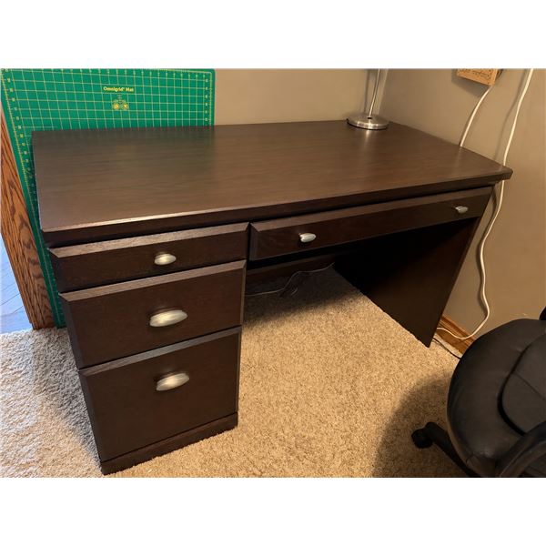 Wooden Desk With Filing Cabinet at Bottom Drawer