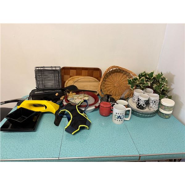 Household Items Including Kitchenware and Decor