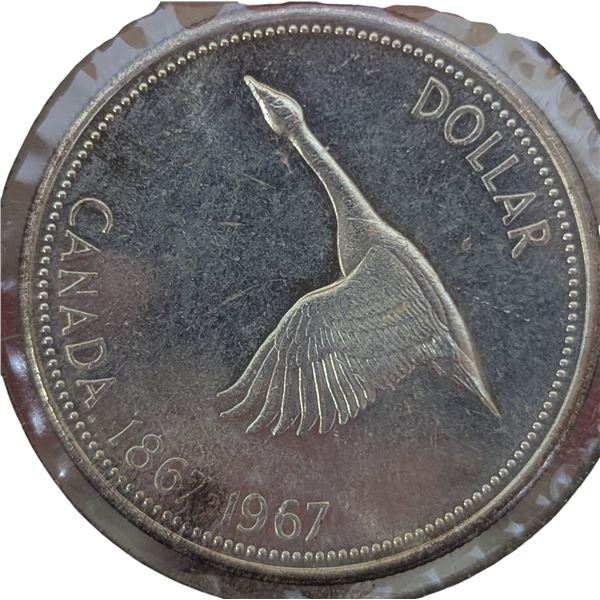 1967 Canadian Flying Goose Silver Dollar