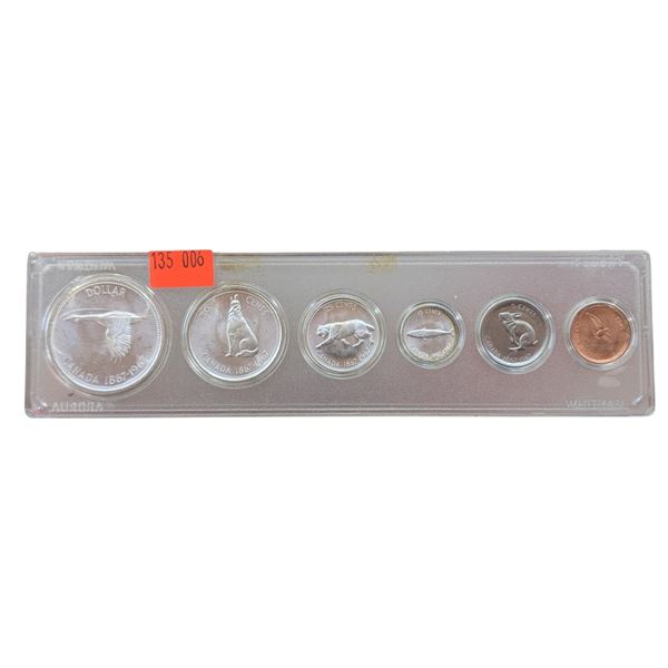 1967 Canadian Confederation Centennial Coin Set (4 Silver Coins)